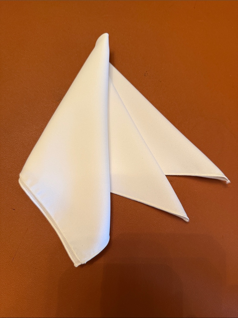 White Polyester pocket Square